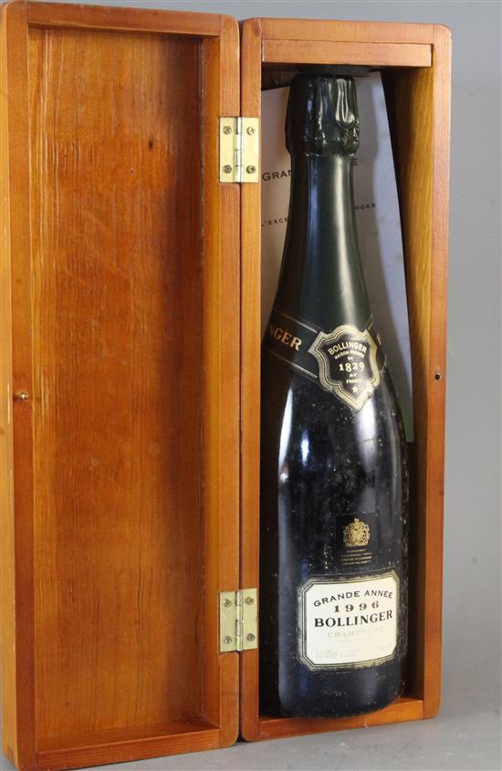 One bottle of Bollinger Grand Annee, 1996, boxed.